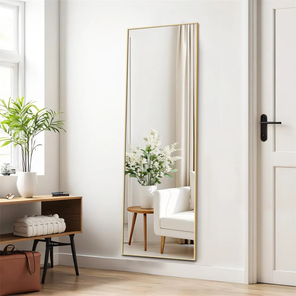 Rectangular Full Length Mirror, Gold | Wayfair North America
