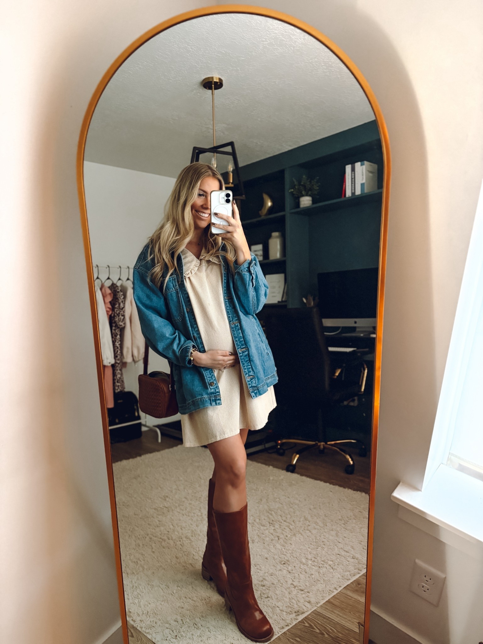 bump friendly fall outfit! I wear these boots so much they are my go to! so comfortable and more colors! 

denim jacket: sized up one to L
Dress: wearing M
boots: size up half 

| pregnant | bump friendly | maternity | fall outfit | boots | thanksgiving outfit idea 

#LTKFindsUnder100 #LTKBump #LTKSeasonal