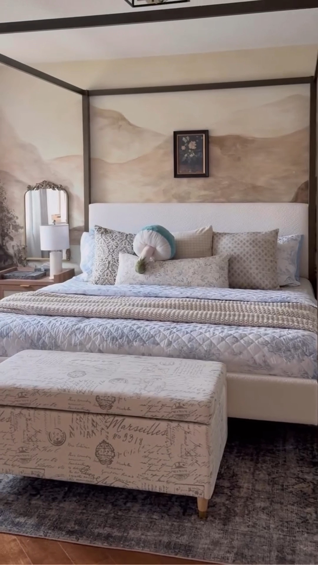 Adult happiness is …. New bed sheets!!! 👌👌👌 I’m in my cozy, warm and grandma core /cottage core era and it’s here to stay, I’ve said it before , I want my house to feel lived in, like a warm hug, like my grandma’s room, like her cute chalinas and big knitted blankets, I want to go to bed and feel so happy that when morning comes I don’t want to leave my bed!!! 🤎🤎🤎🤎 also I’m obsessed with this blue shade and I’ve been buying every single thing in that color!!! 
.
.
.
.
.
.
.
.
.
#vintagehomestyle #vintagehomeinspiration #cottagecorestyle #acnhcottagecoreinspo #cottagecorecommunity #myhometoinspire #myhomedecor #myhouseandhome #grandmacore