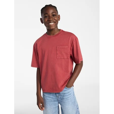 Weekend Academy Boys Washed Pocket Tee with Short Sleeves, Sizes XS-XXL | Walmart (US)