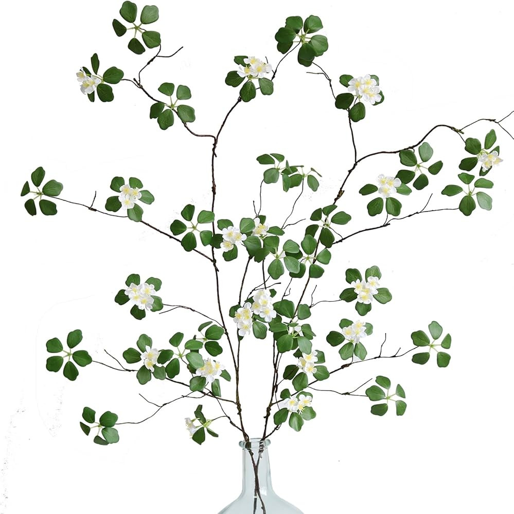 2PCS Artificial Greenery Stems Plants Faux Leaf with Flowers for Home Party Wedding Decoration (W... | Amazon (US)