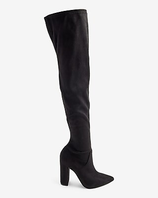 Over The Knee Block Heel Sock Boots | Express