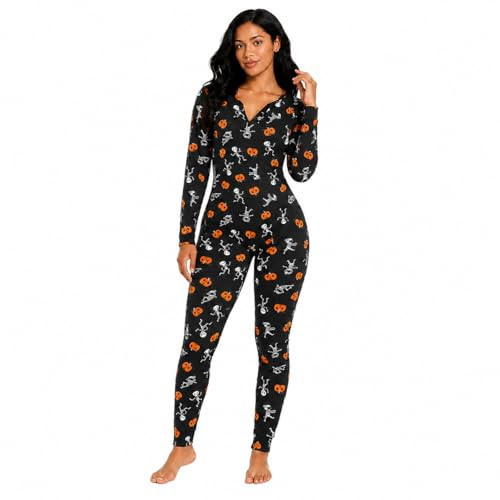 Halloween Sexy Onesie Pajamas Women One Piece Bodycon Romper Jumpsuit M | Amazon (US)