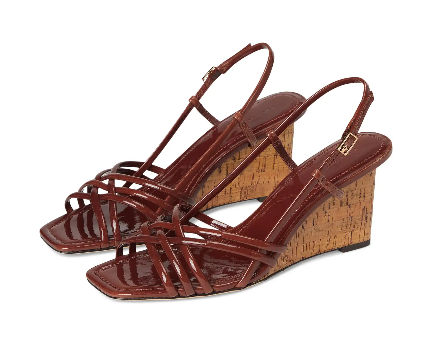 Women's Tory Burch Multi Strap Wedge Sandals 75mm | Zappos.com