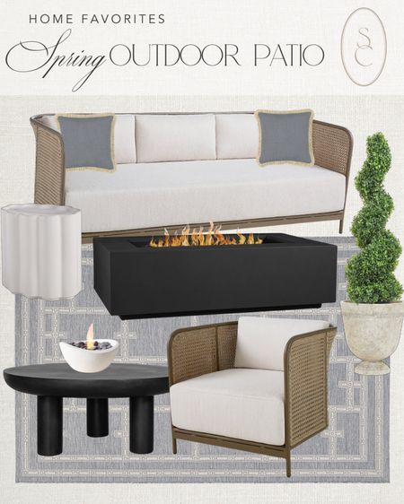 Outdoor patio decor includes outdoor sofa, outdoor throw pillow, outdoor side table, spiral topiary, outdoor accent chair, outdoor coffee table, outdoor rug, outdoor planter, tabletop fire pit.

Outdoor decor, outdoor patio finds, patio decor, spring outdoor finds

#LTKfindsunder100 #LTKhome #LTKSeasonal