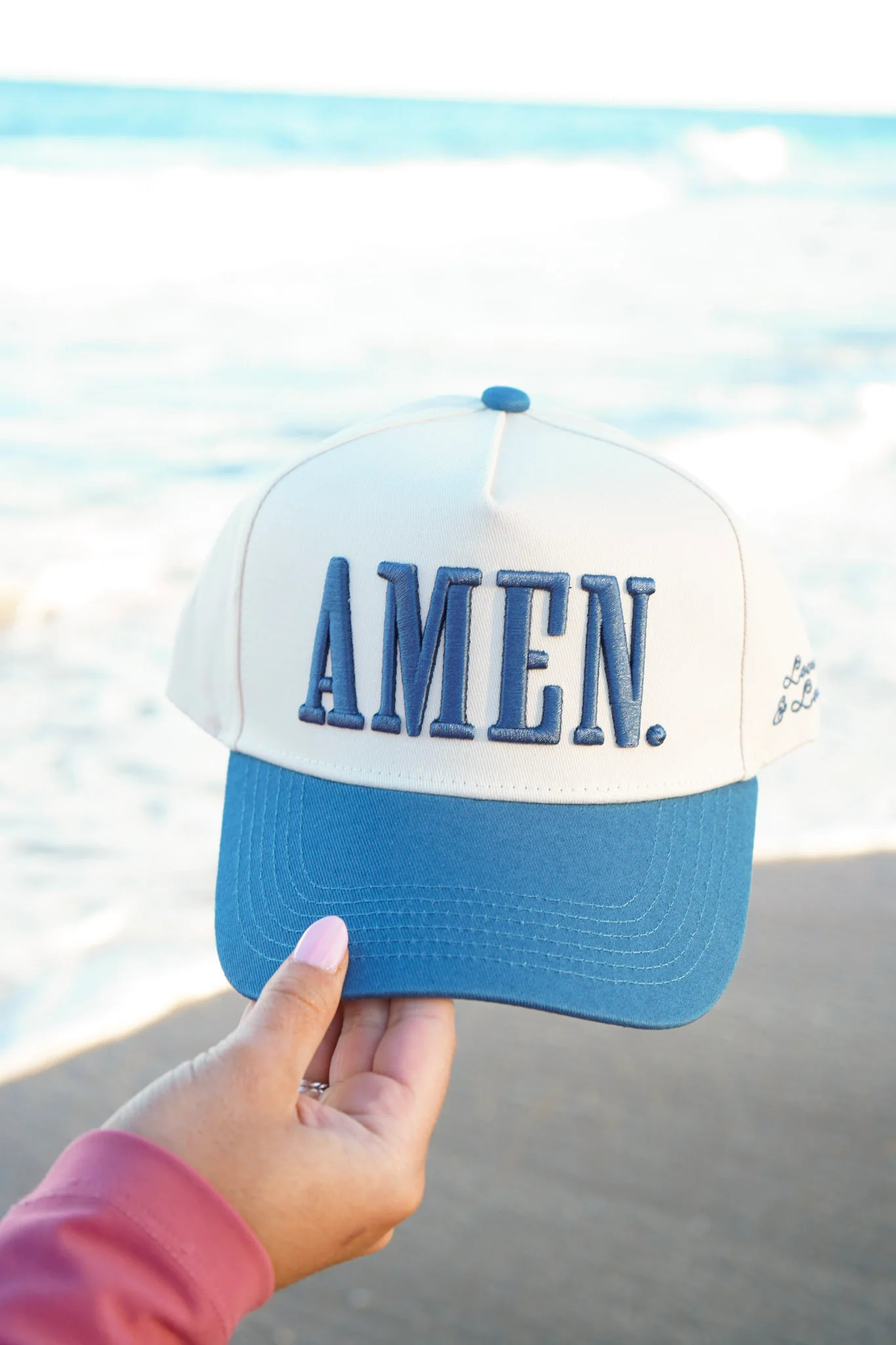 AMEN. - Slate Blue Vintage Trucker Hat | KenzKustomz