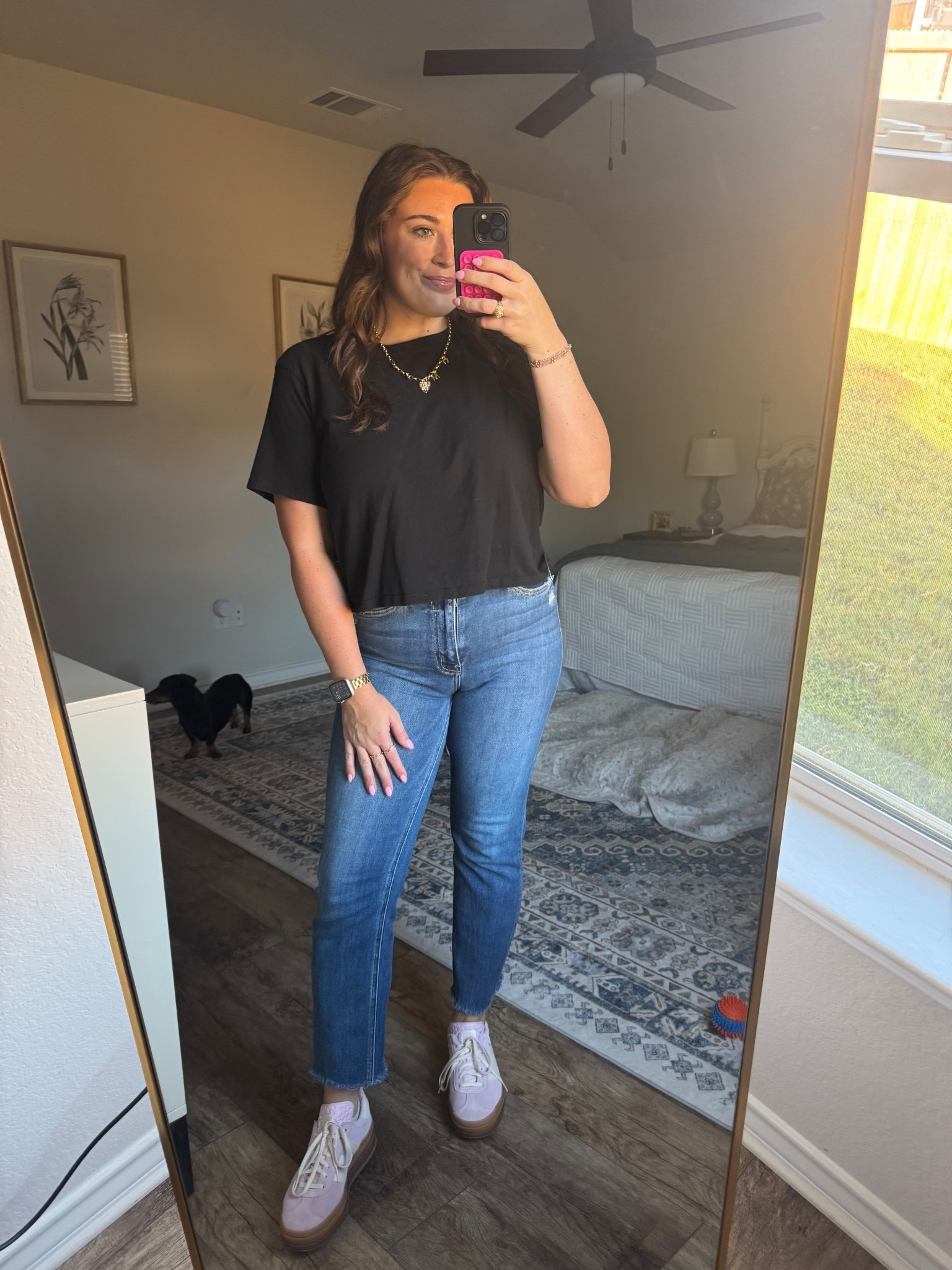 Keeping it classic with a black tee, straight-leg denim, and my go-to sneakers 👟✨ 
Top- Medium
Jeans-28

#LTKU #LTKFindsUnder50 #LTKFindsUnder100