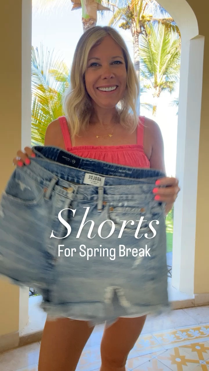 Size 0 white shorts (runs big), 26 other denim shorts. I sized up to a medium tank top. Shorts jean shorts denim shorts tank top spring break outfit ideas vacation outfits 

#LTKstyletip #LTKSeasonal #LTKtravel
