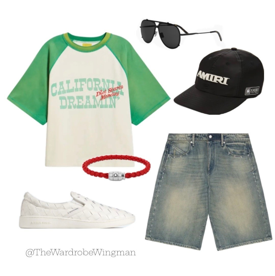 When your casual fit is this good, she’s borrowing it. Vintage graphic tee, washed denim shorts, Bottega slip-ons and a bold red bracelet as the statement piece. Shop the full look below 👇
#MensStreetwear #StreetStyleMen #MensCasualStyle #GraphicTeeMen #MensFashion #StreetWearOutfit #MensOOTD #CasualMenStyle #SummerStreetStyle #TheWardrobeWingman

#LTKgrwm #LTKMens #LTKSeasonal