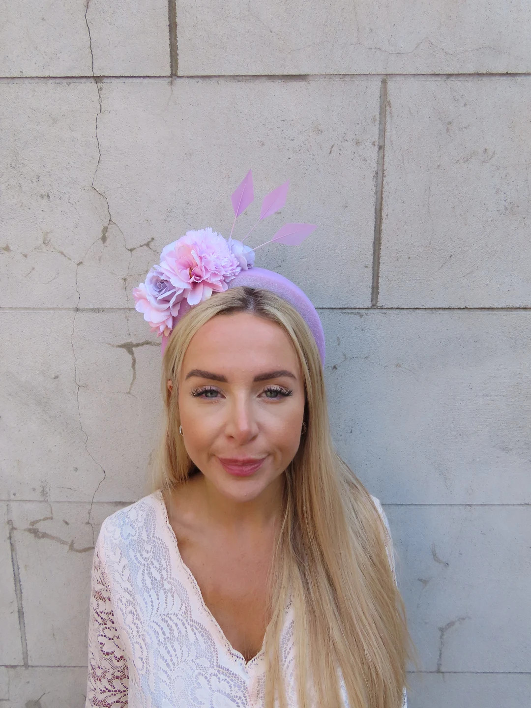 Pale Lilac & Mauve Pink Floral Velvet Padded Headband Fascinator Headpiece Wedding Races Hairband... | Etsy (Global)