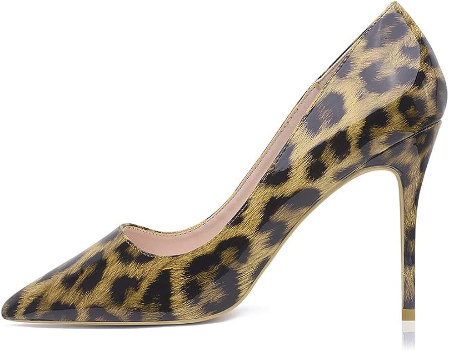 GENSHUO High Heel, 10cm/3.94 Inch Stiletto High Heel Shoes for Women Pointed Toe Party Evening Dr... | Amazon (US)