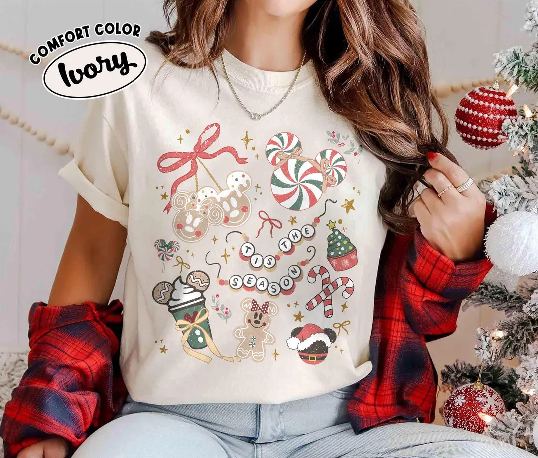 Comfort Color® Disney Christmas Mickey Ear Shirt Disney Christmas Tee Disney Xmas Kids Shirt Dis... | Etsy (US)