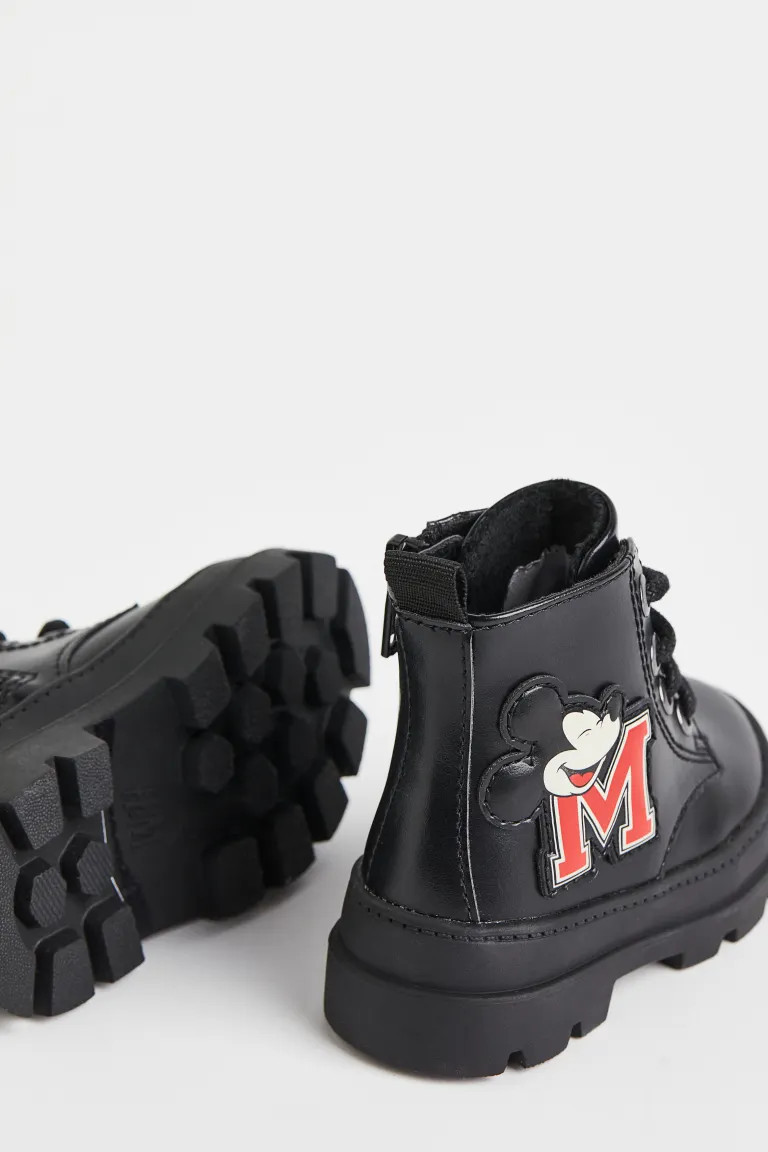 Warm-lined Boots - Black/Mickey Mouse - Kids | H&M US | H&M (US + CA)