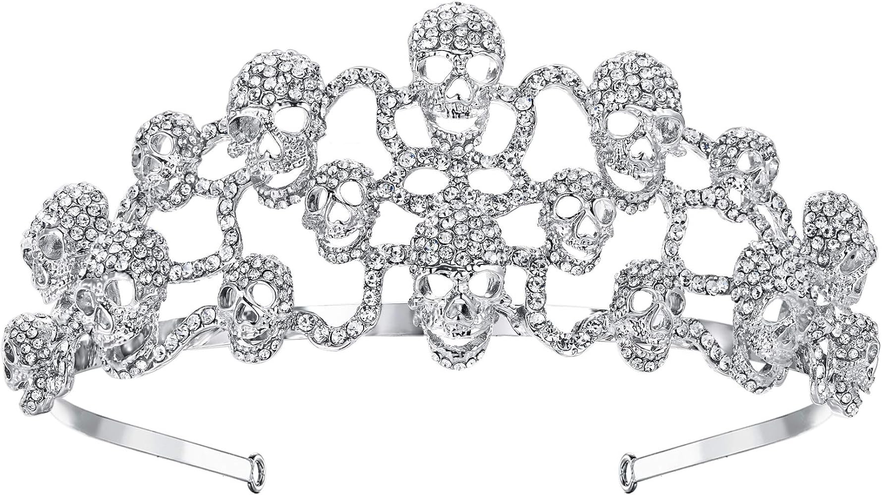 EVER FAITH Halloween Skull Hair Band Tiara Austrian Crystal | Amazon (US)