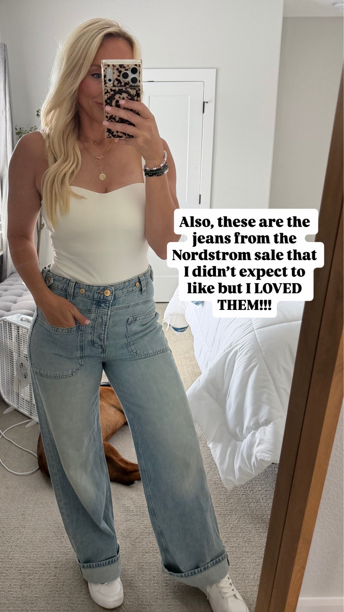 These jeans are a Nordstrom anniversary sale find! I sized down one full size - I’m wearing a 27. They’re so flipping cute and so flattering.

#LTKmomlife #LTKootd #LTKSaleAlert