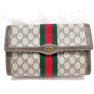 Vintage Gucci Clutch Brown PVC 298-071525 | Poshmark