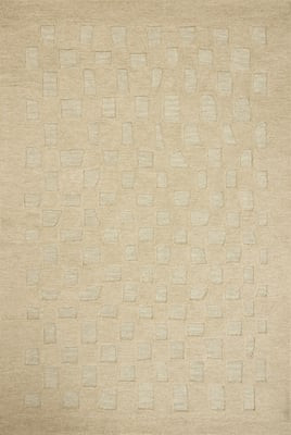 Craven CVN-04 Oatmeal/Dove Wool Handmade Checkered Area Rug | Rugs Direct