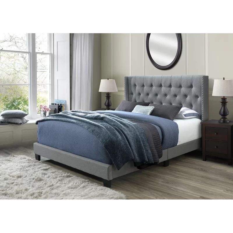 Nadine Queen Tufted Upholstered Low Profile Standard Bed | Wayfair North America