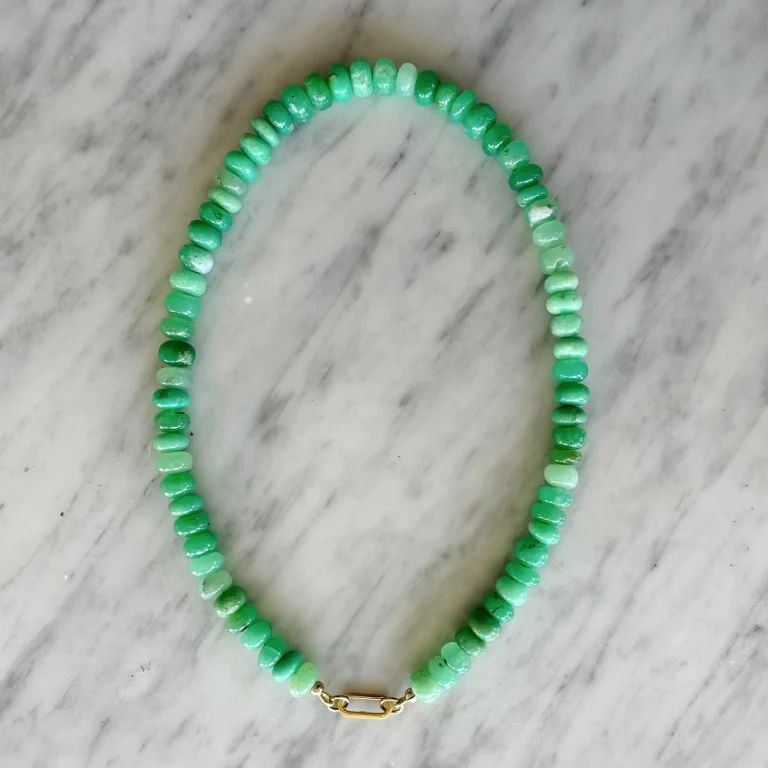 Green Chrysoprase﻿ Gemstone Necklace | HART