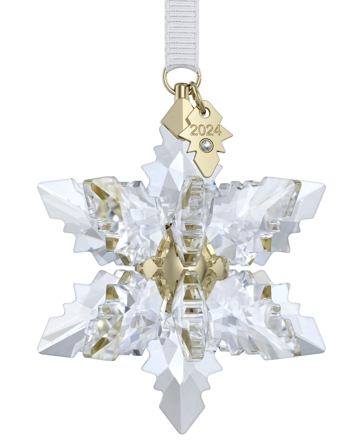 Swarovski 2024 Gold-Tone Accent Crystal Snowflake Ornament | Macy's