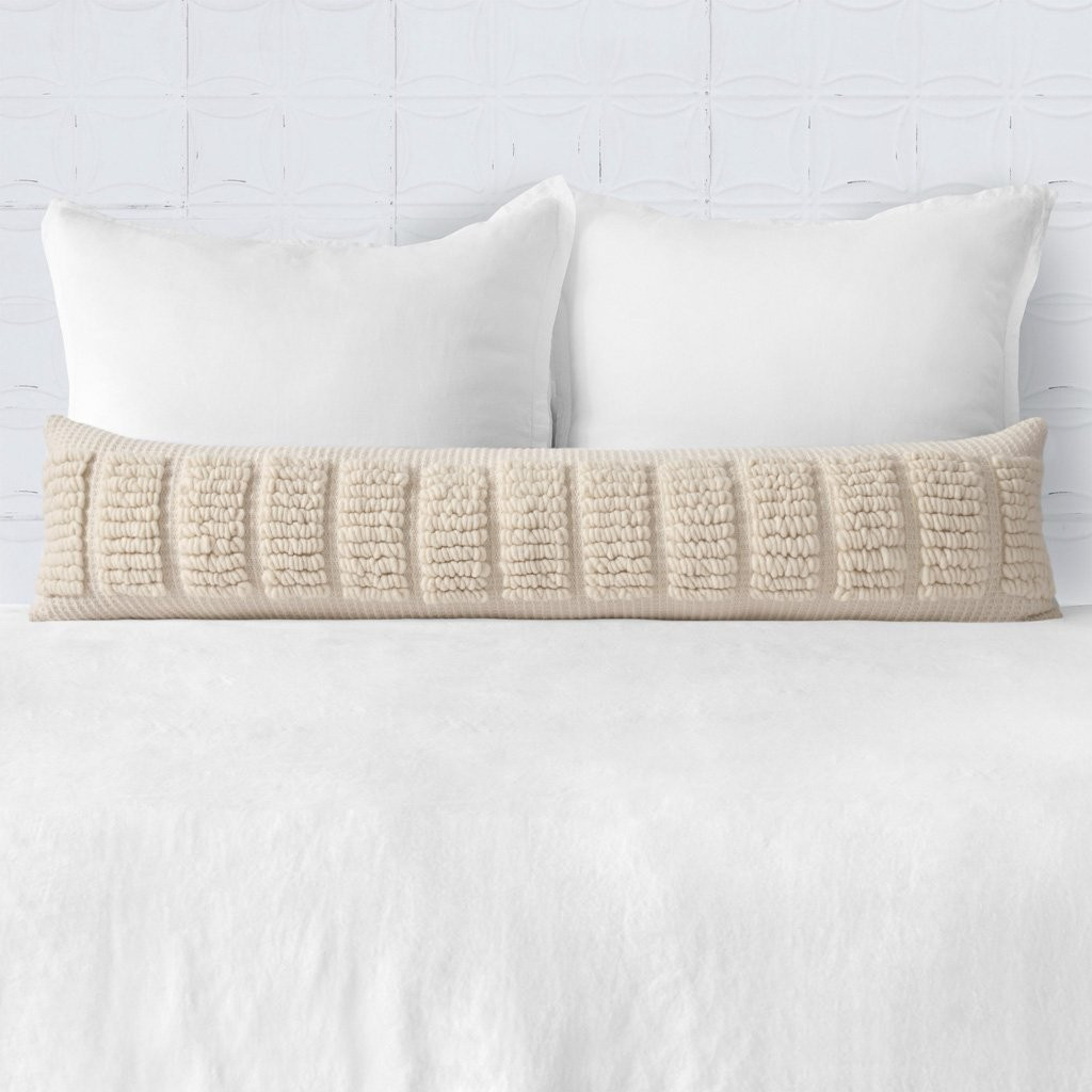 Oversized Lumbar Pillow with Textured Stripes | The Citizenry | The Citizenry