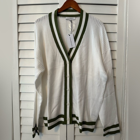 WeWoreWhat White and Green Cardigan | Poshmark