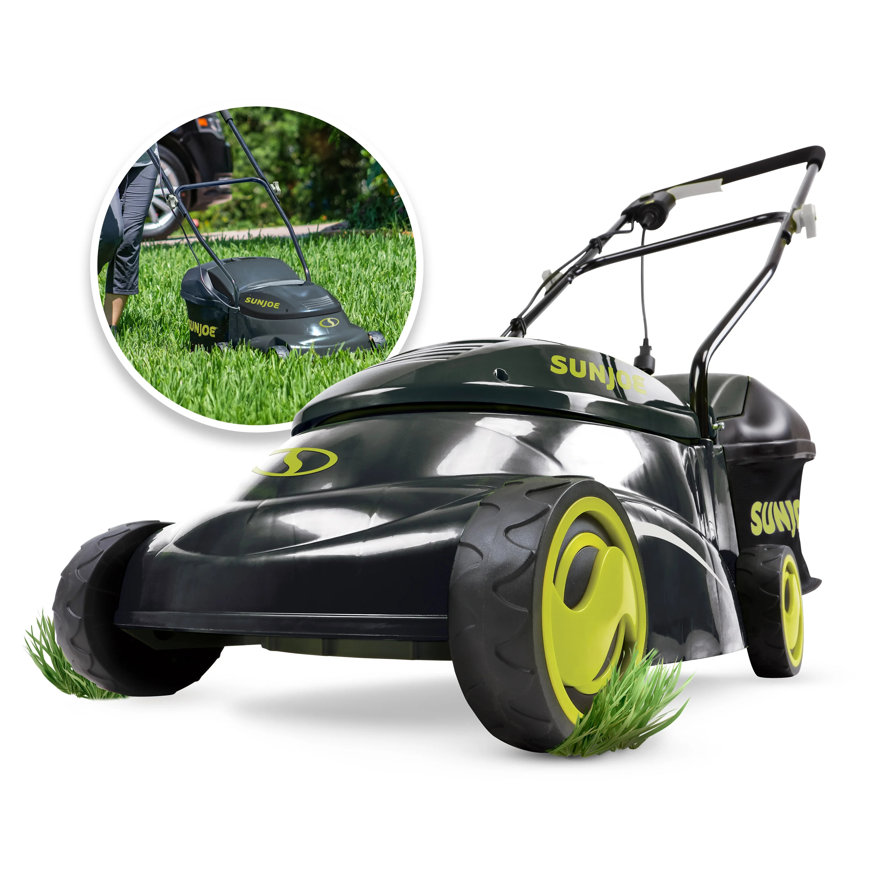 Sun Joe Electric 14-inch Walk-Behind Push Lawn Mower, 12-Amp, 3-Position | Walmart (US)