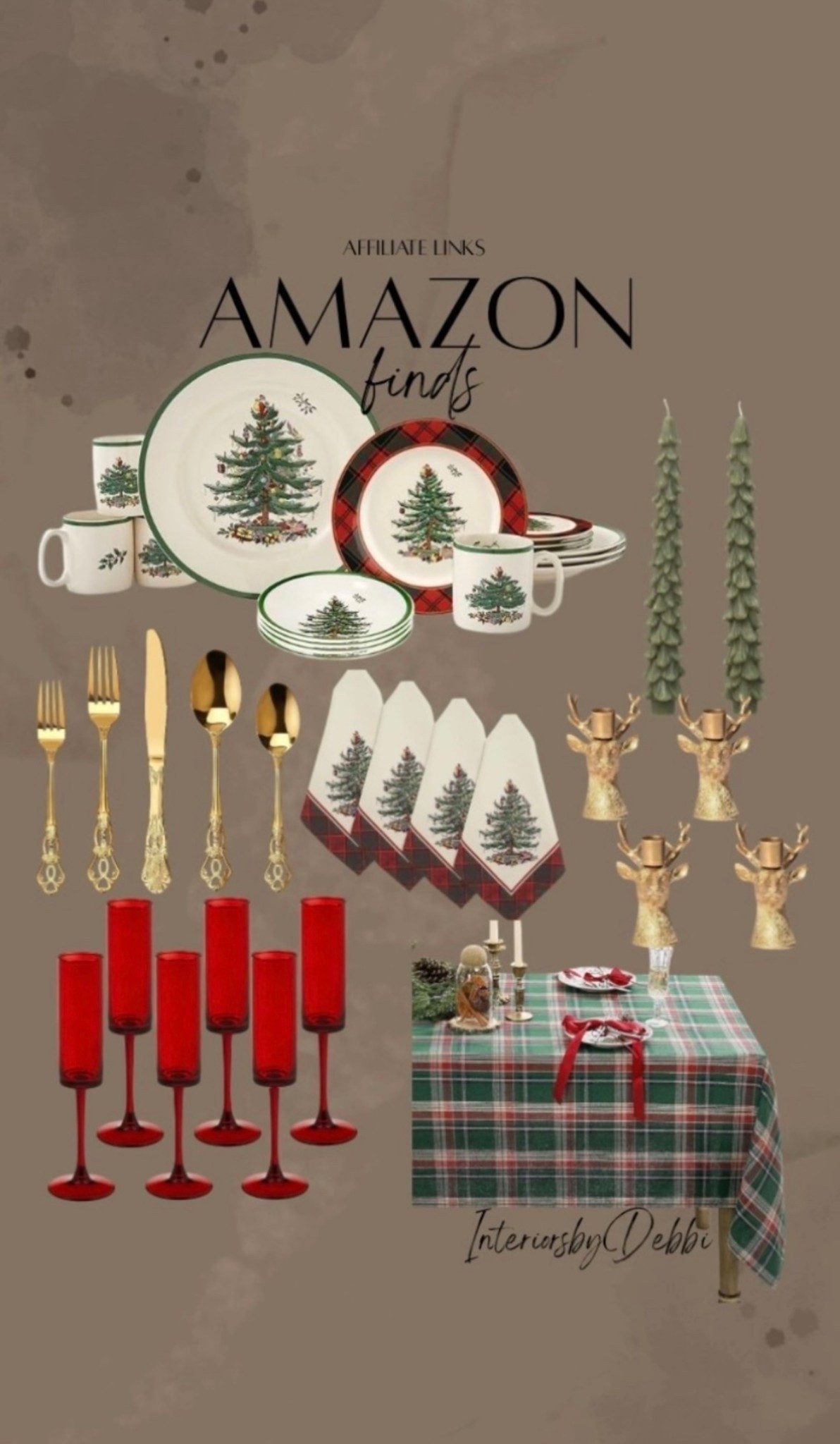 Amazon Finds
Christmas Dinnerware, red stemware, gold flatware, plaid tablecloth, candles, transitional home, modern decor, amazon find, amazon home, target home decor, mcgee and co, studio mcgee, amazon must have, pottery barn, Walmart finds, affordable decor, home styling, budget friendly, accessories, neutral decor, home finds, new arrival, coming soon, sale alert, high end look for less, Amazon favorites, Target finds, cozy, modern, earthy, transitional, luxe, romantic, home decor, budget friendly decor, Amazon decor #amazonhome



#LTKGiftGuide #LTKHome #LTKHoliday