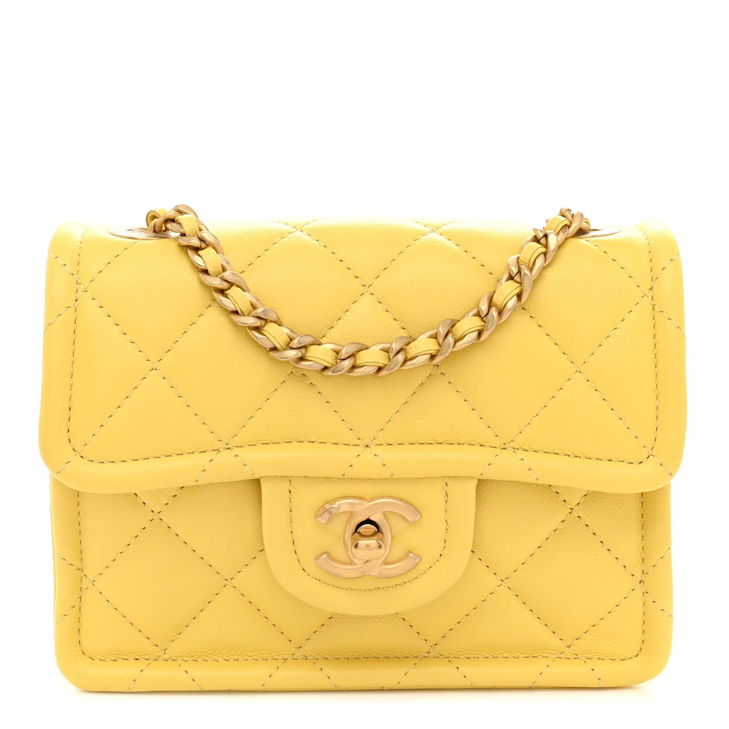 Caviar Quilted Mini Sweet Classic Flap Yellow | FASHIONPHILE (US)