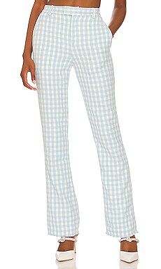 ASSIGNMENT Chloe Trouser in Blue Gingham from Revolve.com | Revolve Clothing (Global)