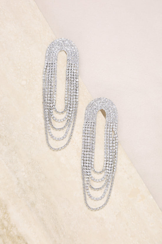 Crystal Drape Fringe Earrings | Ettika