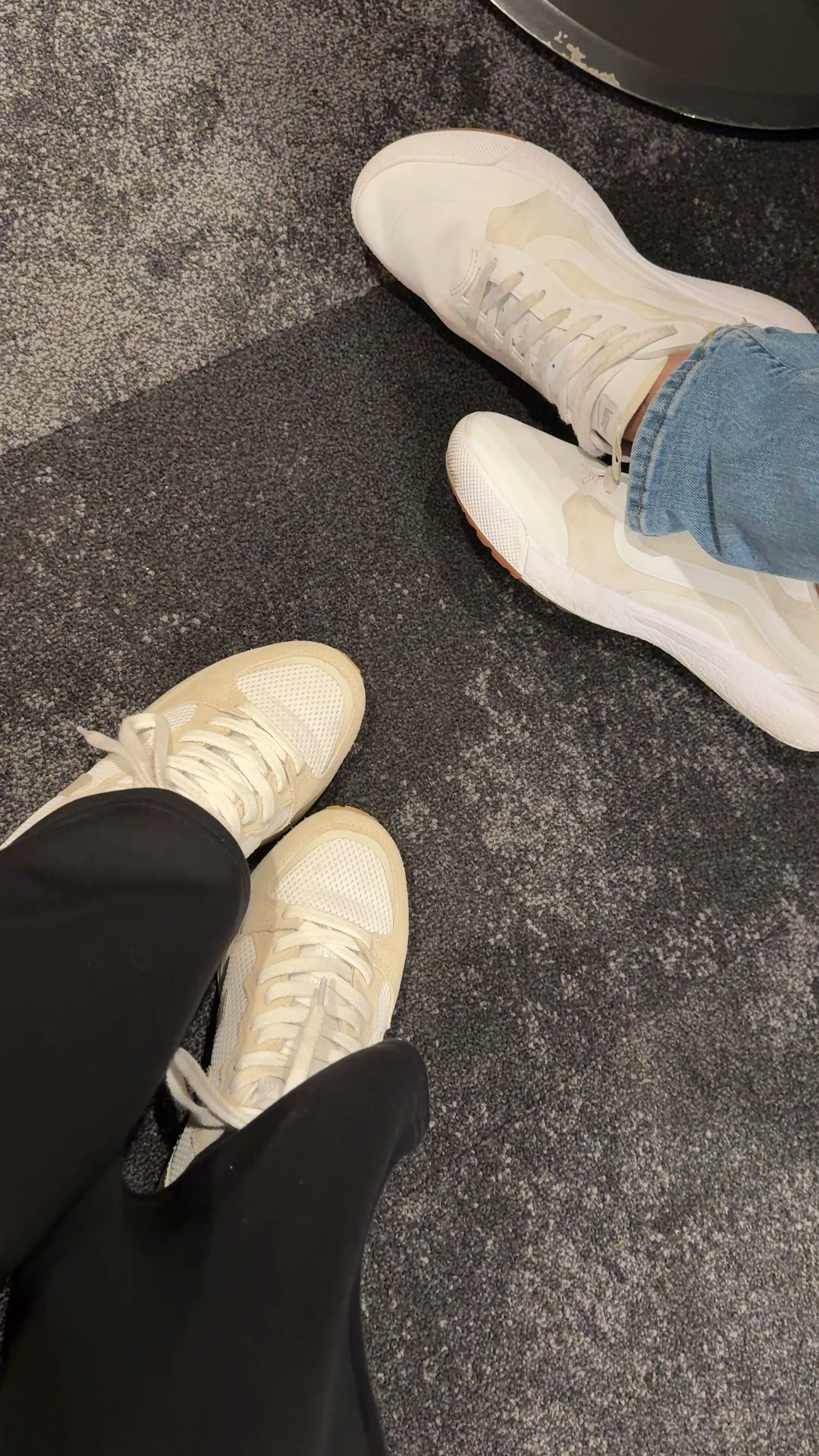 Travel shoes. His and hers. White sneakers with gum soles. 
His:  hubby has used these sneakers for Europe. They look nice especially in white to be able to wear to dinner too. Lightweight  
Hers:  i’ve had these white sneakers for a long time. Sturdy supportive shoes and rugged soles good for walking. I wore them to Disney and other parks in years past and they have held up through the years. 

#LTKShoeCrush #LTKTravel #LTKOver40