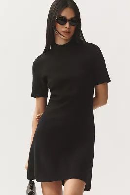 The Nina Short-Sleeve Mock-Neck Mod Mini Dress | Anthropologie (US)