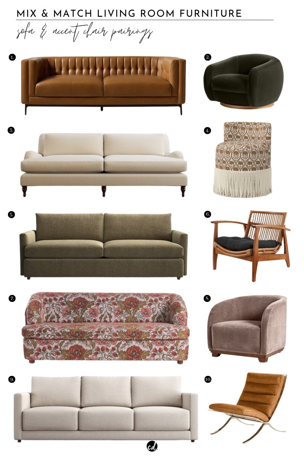 Mix & Match Living Room Furniture: Sofa & Accent Chair Pairings

#LTKhome