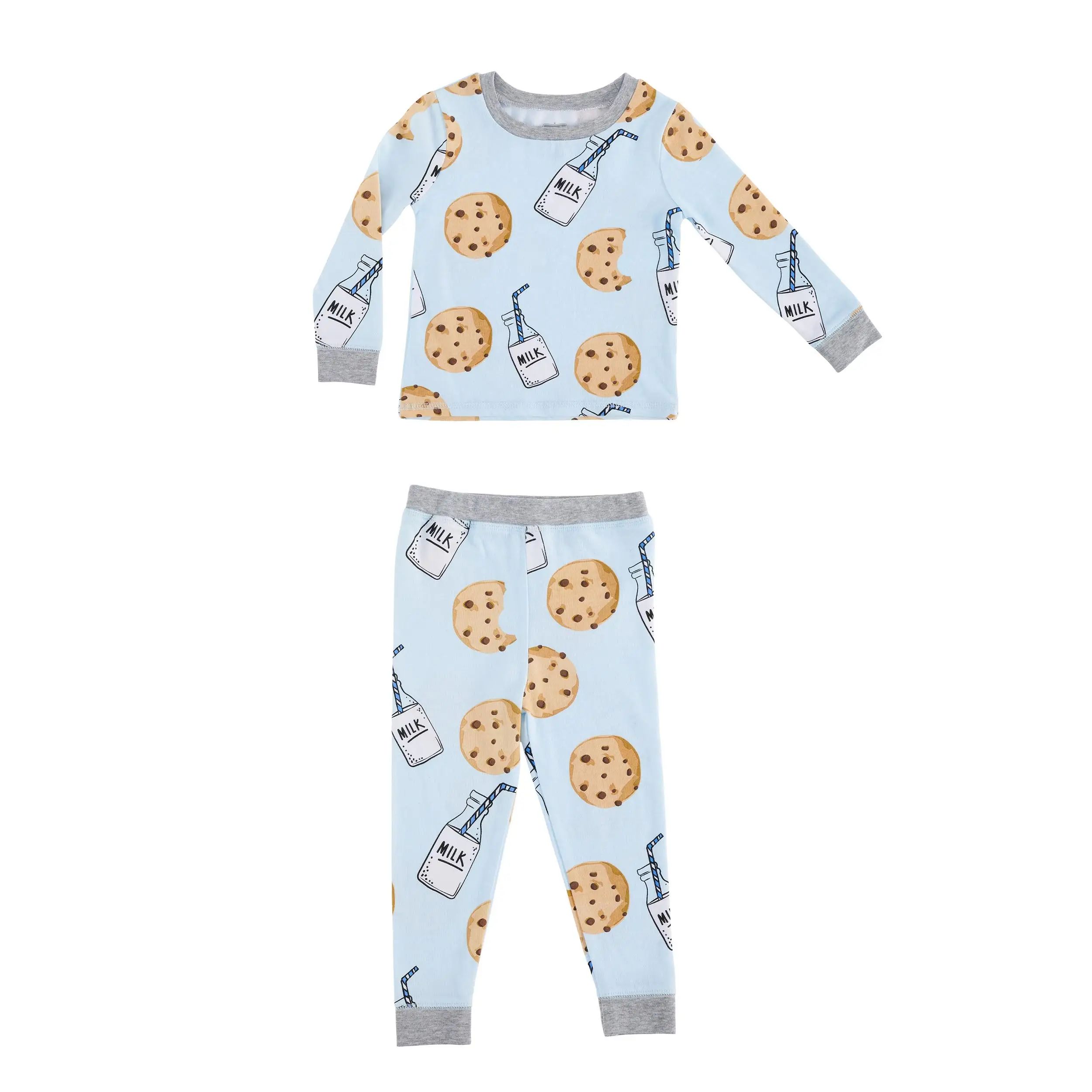 Blue milk and cookies toddler pajamas | Mud Pie (US)