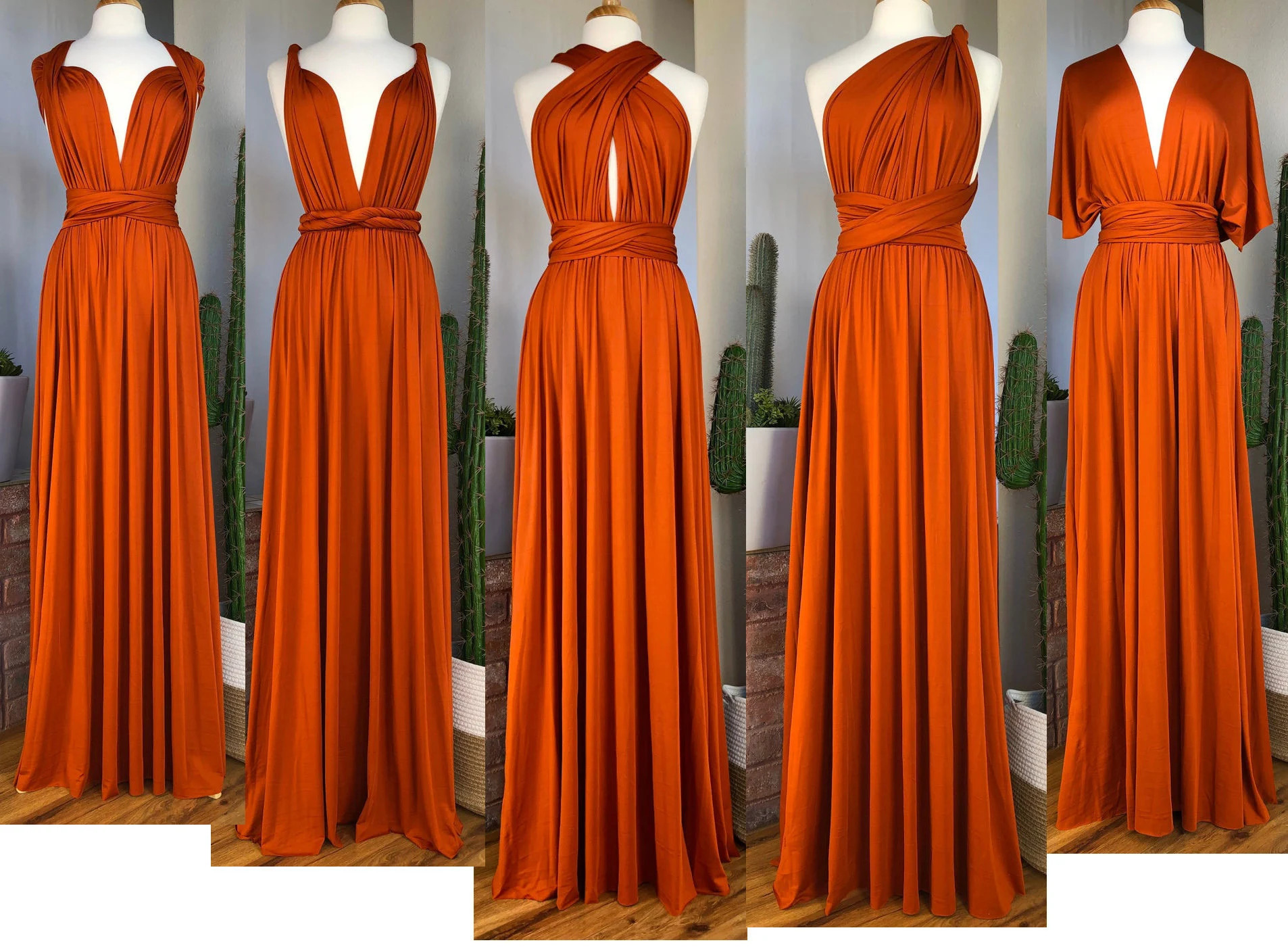 BURNT ORANGE Bridesmaid Dress/ CUSTOM LeNGTHS/ Convertible Dress / Infinity Dress/ Multiway Dress... | Etsy (US)
