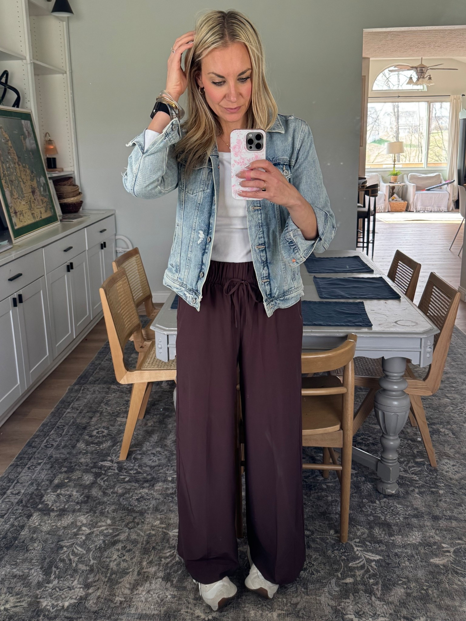 Athletic pants the double as the most comfy work pants - dress them up or down. And they look great with athletic shoes, sandals or flats. Truly, wearable in all seasons! 

#LTKootd #LTKTall #LTKOver40