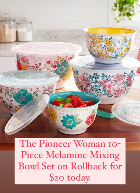 I have used a similar set for year and still love it! These colors are so pretty for spring. The Pioneer Woman 10-Piece Melamine Mixing Bowl Set on Rollback for $20 today. 

Spring home decor 

#LTKSeasonal #LTKsalealert #LTKhome