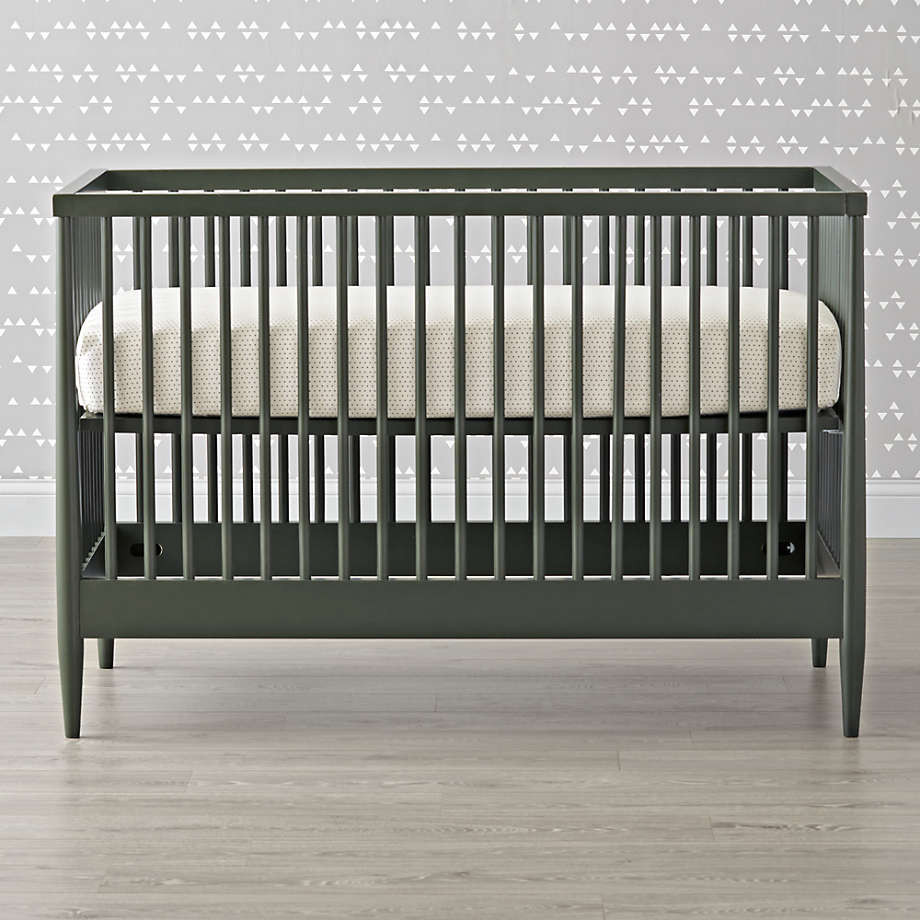 Hampshire Olive Green Wood Convertible Baby Crib + Reviews | Crate & Kids | Crate & Barrel