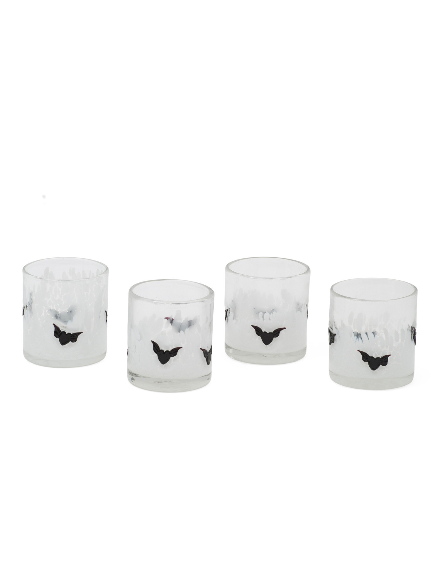 Set Of 4 Heart Bats Double Old Fashioned Glasses | Halloween | Marshalls | Marshalls
