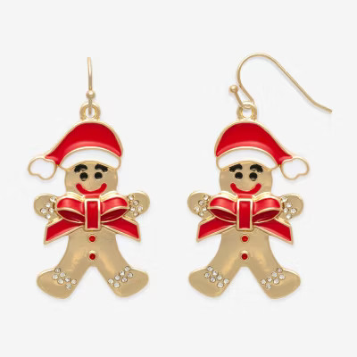 Mixit Gingerbread Man Womens Multi Color Glass Drop Earrings | JCPenney