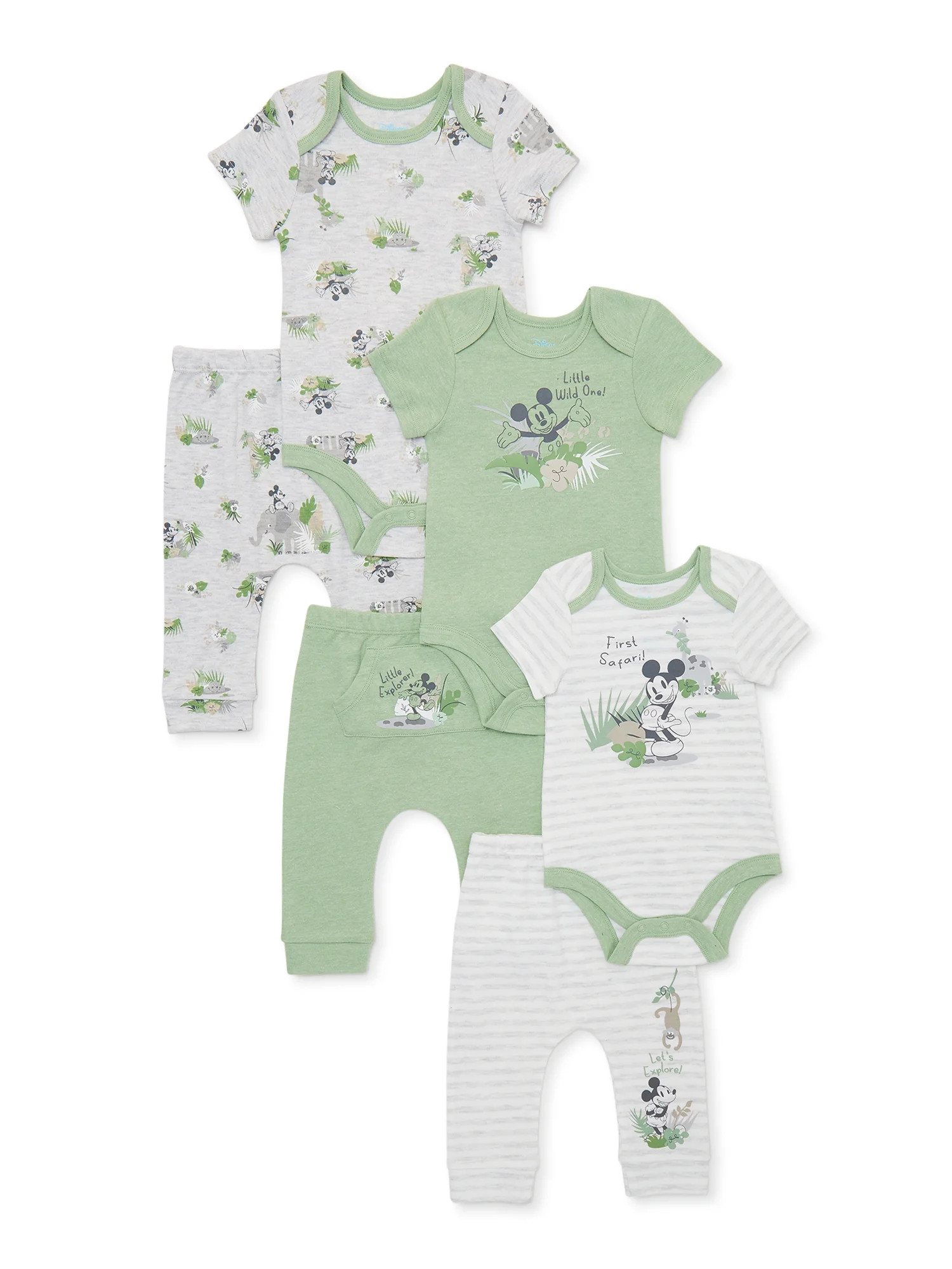 Disney Baby Wishes + Dream Baby Boy Mickey Mouse Bodysuit and Joggers Outfit Set, 9-Piece, Sizes ... | Walmart (US)
