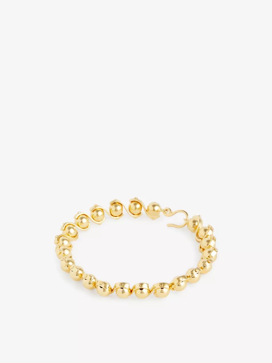 Amandine Artic yellow-gold plated brass bracelet | Selfridges