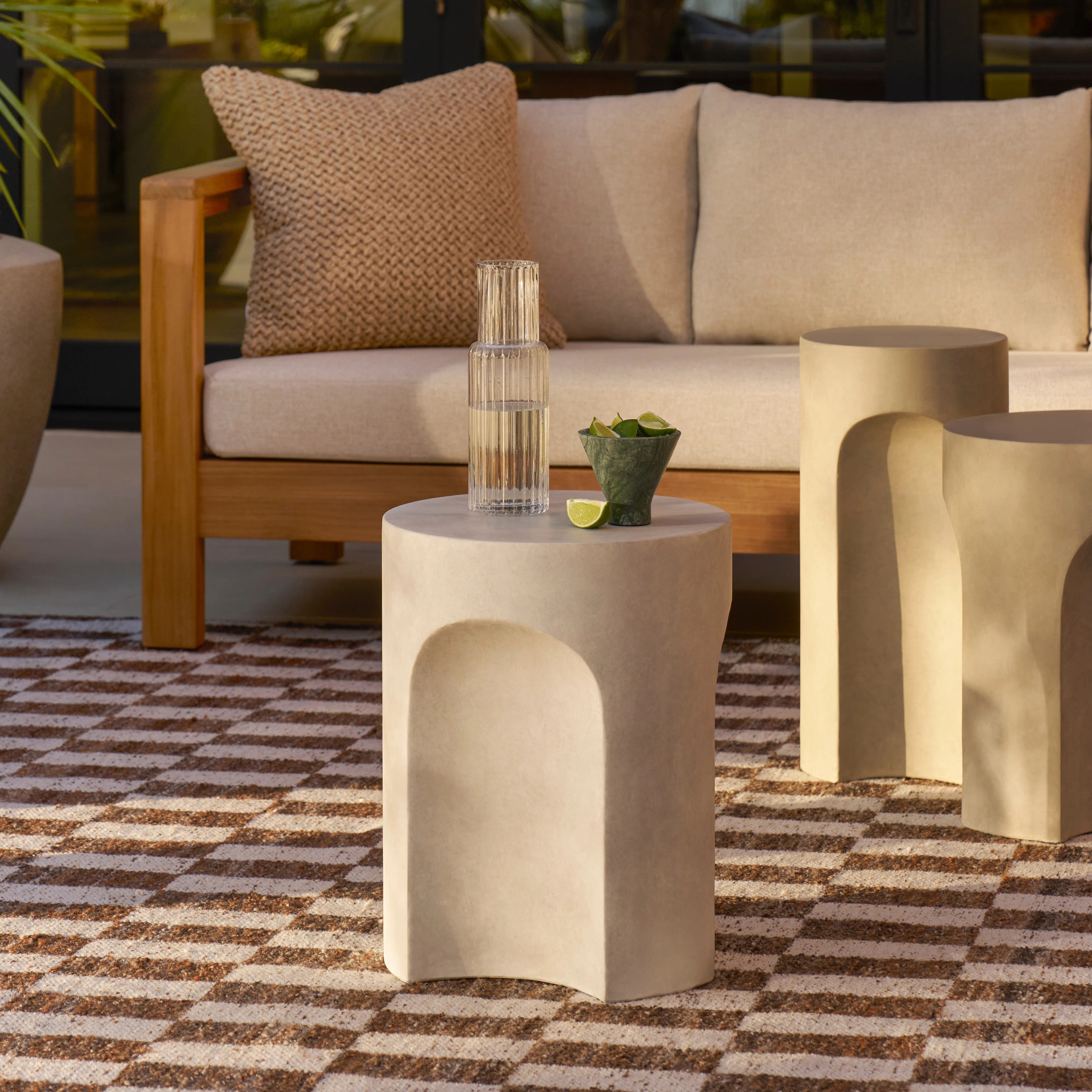 Noah Outdoor Cement Side Table - White | Article
