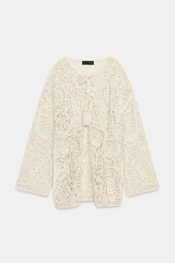 CUTWORK KNIT DRESS WITH TASSELS | Zara UK