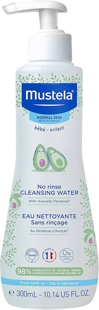 Mustela Baby Cleansing Water - No-Rinse Micellar Water - with Natural Avocado & Aloe Vera - for B... | Amazon (US)