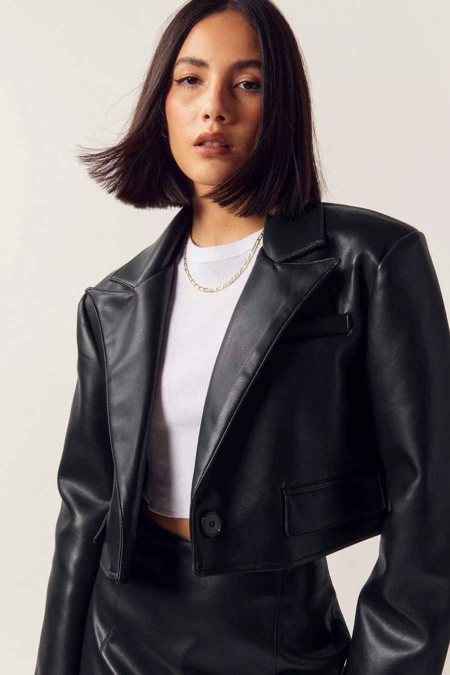 Cropped Faux Leather Jacket | Nasty Gal US