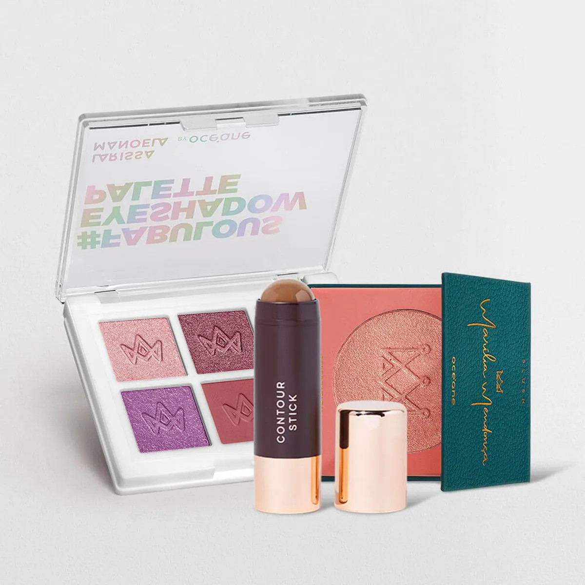 Kit Contorno em Bastão + Paleta de Sombras Fabulous + Blush Cintilante (3 Produtos) | Oceane (BR)