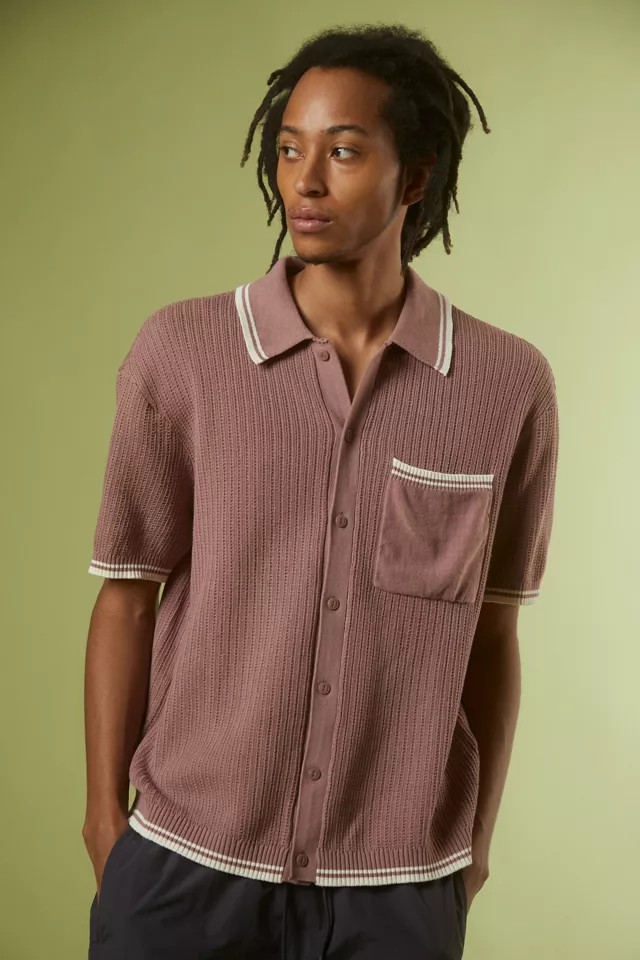 Standard Cloth Refine Button-Up Polo Sweater | Urban Outfitters (US and RoW)
