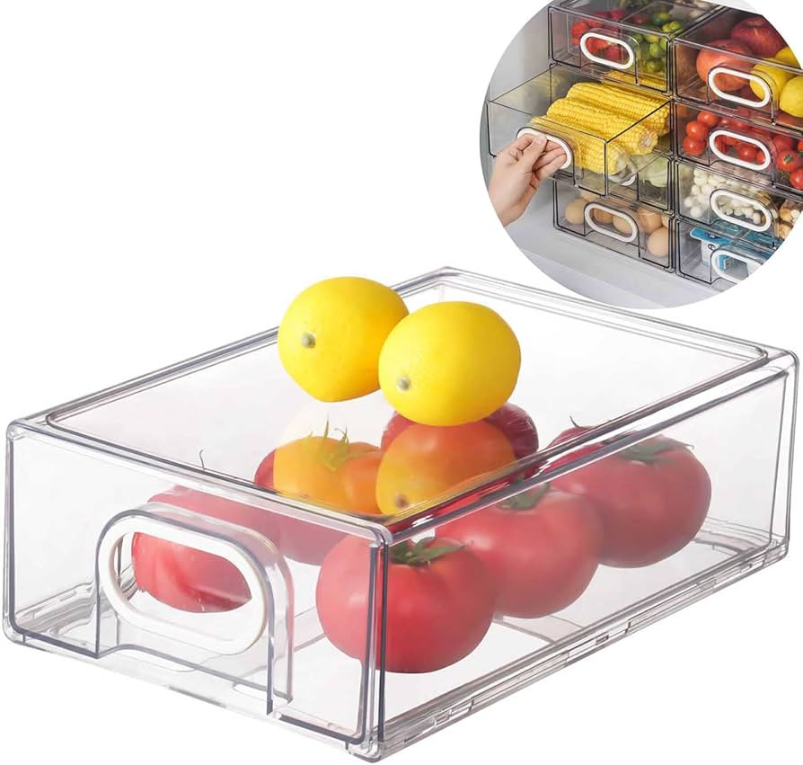 UNIKON Refrigerator Organizer Bin, Fridge Organizer and Storage Clear, Stackable Fridge Organizer... | Amazon (US)